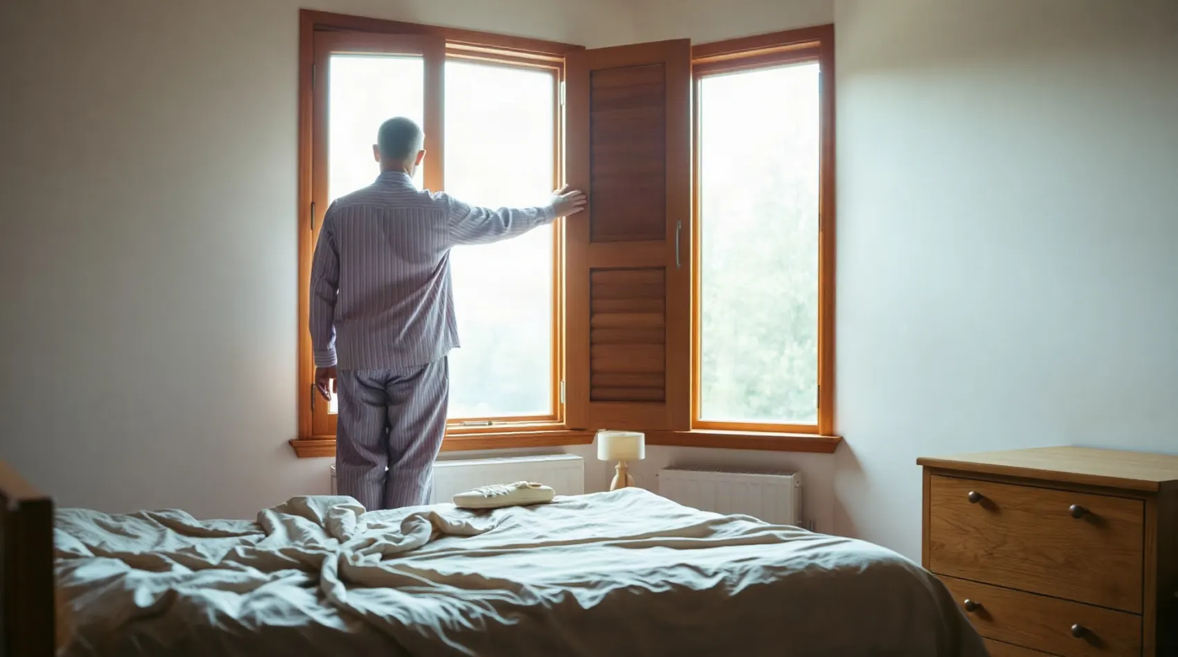 Aération matinale d'une chambre à coucher