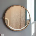 Condensation sur miroir de salle de bain après douche