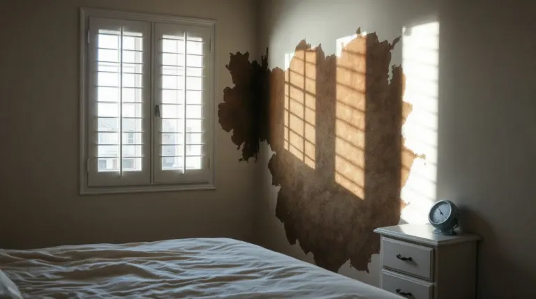 Moisissures et humidité dans une chambre à coucher