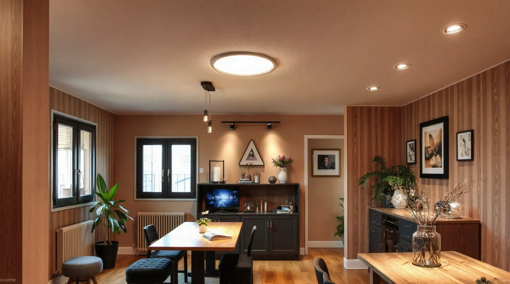 Réseau de gaines de VMC dans un faux plafond en rénovation