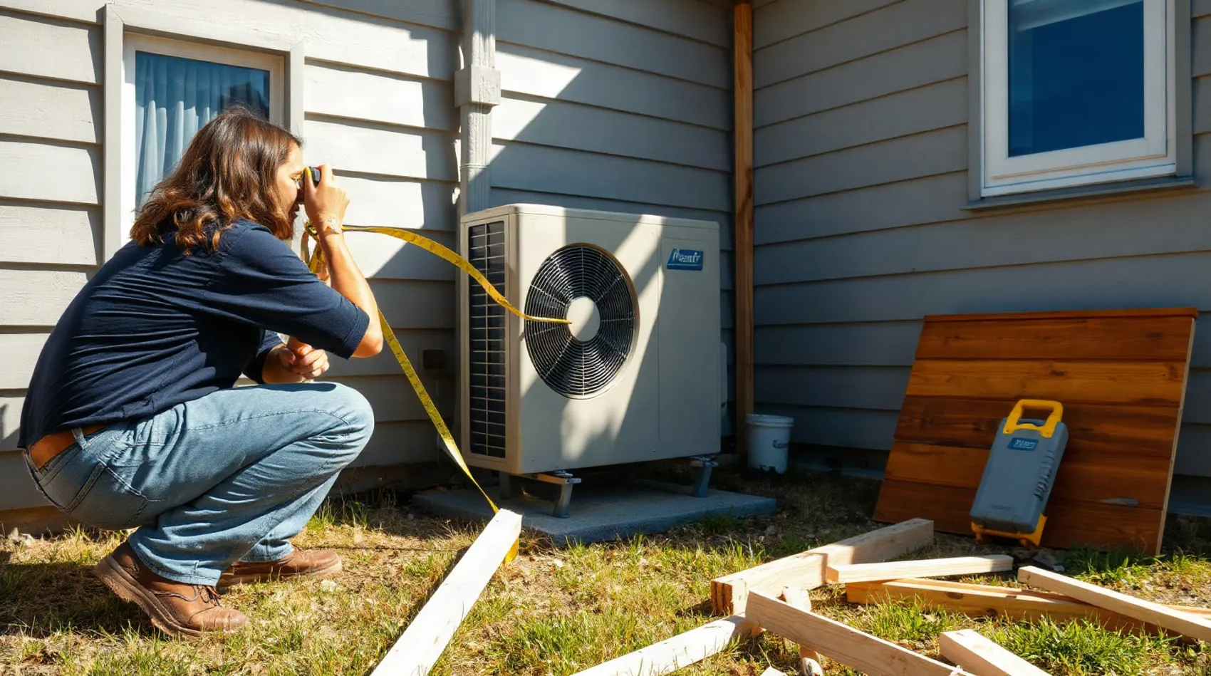 Mesure des dégagements de ventilation autour d'une pompe à chaleur
